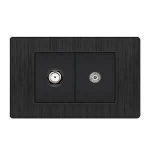 สวิตช์ผนังสีดำด้าน สวิตช์เต้ารับติดผนังแบบโมเดิร์น เต้ารับทีวีและคอมพิวเตอร์ เหมาะสำหรับบ้าน สำนักงาน โรงแรม - Product Image 6