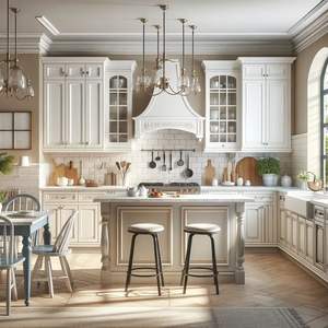 مجموعة خزائن مطبخ حديثة من الخشب الصلب من سي بي إم مارت مع سطح عمل من الراتنج وصنبور - أثاث تخزين صديق للبيئة - Product Image 3