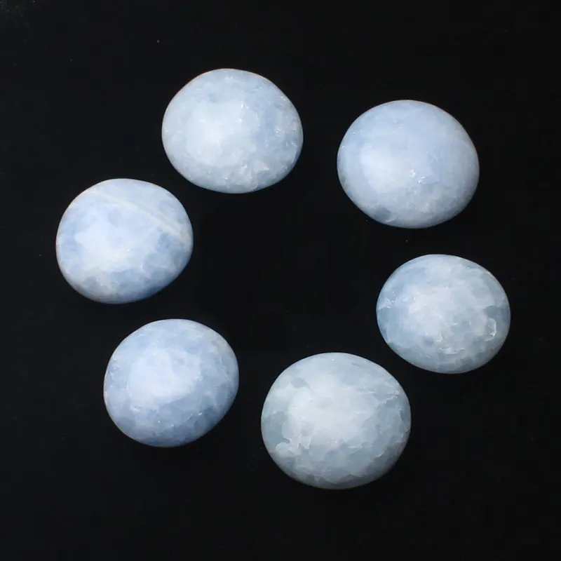 Natural Celestite Palm Stones Healing Gemstone Therapy Worry Crystal Stones for Meditation Chakra Balancing Collection