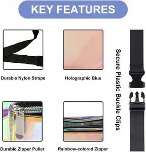 Muestra Gratuita de Riñonera de Moda Holográfica Iridiscente de Primera Calidad con Cinturón Ajustable - Product Image 4