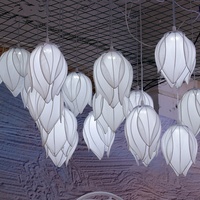 Salle de mariage lustre porche lumière extérieure suspendue Led Lotus fleur plafonnier pour salle à manger
