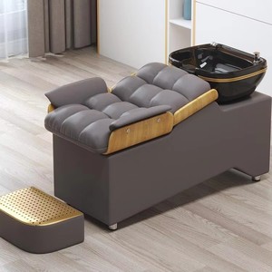 Direct Factory Massage Hair Salon Equipment Furniture Beauty Washing Chair Shampoo <b>Bed</b> With Ceramic Bowl Sink - Product Image 5