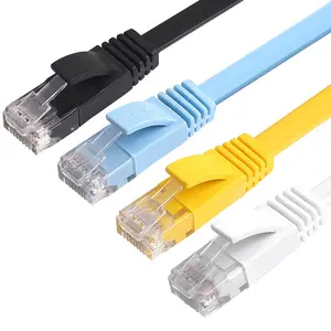 Высокоскоростное подключение к Интернету, плоский патч, Ethernet, ленточные кабели Cat6 Rj45