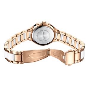 Nouvelle montre pour femme en céramique avec cadran en verre de marque personnalisée, mouvement à quartz avec diamants, étanche, vente chaude - Product Image 4