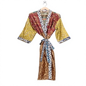 Ropa de salón vintage de seda para mujer, vestidos de novia suaves y cómodos, bata de casa - Product Image 1