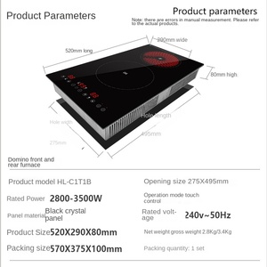 Placa de Cocina de Inducción Eléctrica Integrada de Acero Inoxidable, de un Solo Quemador, a Gas o con Batería, para Cocina Comercial - Product Image 6