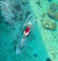 Bateau de dérive pour sports de plein air, PC transparent, grande flottabilité, écologique, pour photos de mariage, pêche, excursions aquatiques, divertissement aquatique, 244x76x26cm 1