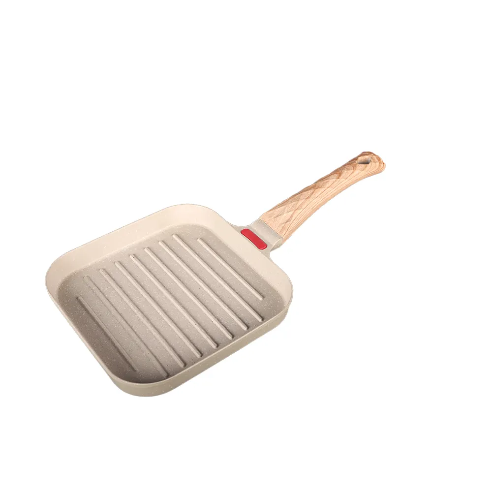 White Steak Frying Pan with Removable Handle 8*8 in Frying Pan for Stove Tops Steak 5 Ply Stainless Clad Nonstick