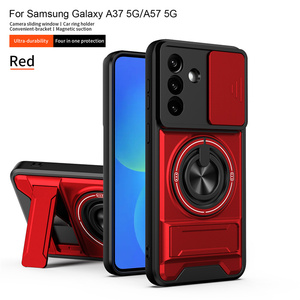 Étui de protection magnétique puissant Lichicase avec anneau rotatif et béquille pour appareil photo, compatible <span class=keywords><strong>Samsung</strong></span> A07 A57 A37 - Product Image 4