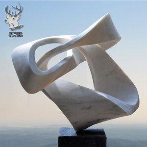 Escultura de Mármol Blanco Tallada a Mano, Estatua Abstracta de Gran Tamaño <span class=keywords><strong>para</strong></span> Jardín, Estilo Moderno, en Venta - Product Image 6