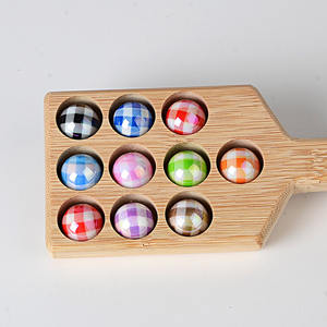 Collier de perles rondes à motif à carreaux en tissu coloré enduit UV de 16 mm, fait main, accessoire pour téléphone portable - Product Image 4