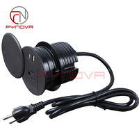 Prises de courant pour meubles, prises rondes avec prise USB A+C, chargeur montable sur bureau avec protection pour le bureau