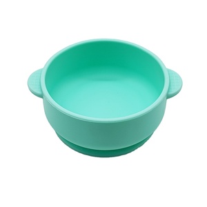 Baby Self Feeding <b>Tools</b> Kit Round <b>Silicone</b> Bowl with Handles Durable Dishwasher Safe - Product Image 1