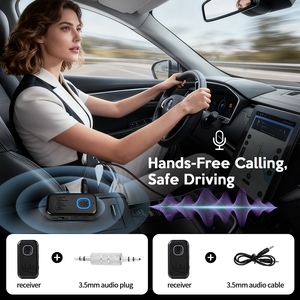 RT10 Nuevo Adaptador Bluetooth Auxiliar para Coche, Mini Transmisor y Receptor <span class=keywords><strong>de</strong></span> Audio Bluetooth 6.0 Portátil y Manos Libres - Product Image 4