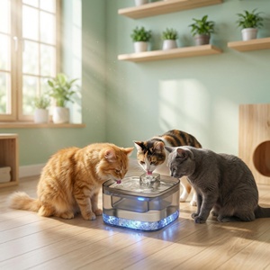 <span class=keywords><strong>Fontaine</strong></span> à <span class=keywords><strong>eau</strong></span> pour animaux de compagnie sans BPA, réservoir transparent de 7 L (237 oz) en stock, pour plusieurs animaux - Product Image 5