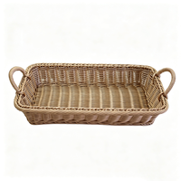 Panier à fruits et en-cas en rotin PP tressé, fait main, écologique, de qualité alimentaire, avec poignées, facile à nettoyer, pour la décoration de la maison, de la cuisine et de la table