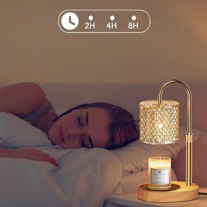 Chauffe-bougie électrique en <span class=keywords><strong>bois</strong></span>, brûleur d'arômes, lampe <span class=keywords><strong>à</strong></span> cire fondante pour aromathérapie, luminosité réglable, 1 <span class=keywords><strong>mèche</strong></span>, multi-prises, salon, chambre <span class=keywords><strong>à</strong></span> coucher - Product Image 4
