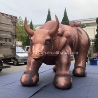 Monster Tiup Raksasa Warna-warni Kepala Banteng Marah untuk Dekorasi Acara Periklanan, Hewan Banteng Kartun Tiup, Sapi Tiup