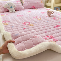 Matelas pliant en velours tissé à motif de dessin animé, coussin de lit non jetable pour la maison, literie d'hiver