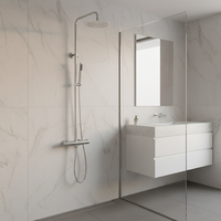 Mitigeur de douche thermostatique en acier inoxydable, robinet de douche apparent européen pour salle de bain