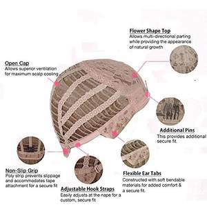 Peluca Moderna Hecha a Máquina con Capa Larga, Color Rubio Claro con Mechas <span class=keywords><strong>Balayage</strong></span>, Cabello Sintético Multicolor Blanco para Mujer, Talla Pequeña, 120% - Product Image 6