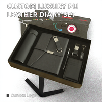 Ensemble cadeau de carnet de notes en cuir PU de luxe personnalisé EEGO avec stylo et clé USB, coffret cadeau pour la rentrée scolaire