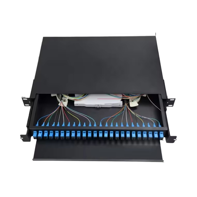 1U 19\" 12-Core Optical Fiber Distribution Frame 24 Port Fiber Optic Enclosure 12 LC SC Ports FTTH WiFi Networks ODF Product