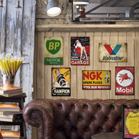 Colección de Letreros de Metal Retro de Marcas Automotrices, Optimiza el Rendimiento del Motor, Decoración de Pared para Garaje