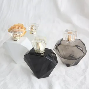 Botol Parfum Kaca Bening Kemasan Kosmetik Bentuk Indah Parfum Parfum Semprotan Kosong 30Ml 60Ml 100Ml Poles Buatan Tangan Modis