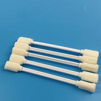 Éponge blanche double tête de 125 mm - Embout plat de 12,5x9 mm - Pour objectif d'appareil photo, prisme, extrémité de fibre optique et plateau de microscope