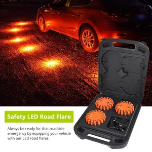 3 Pack Box AC And Car Charge Portable Rechargeable Emergency Vehicle Safety Flash LED Road Flares Case Flashing Warning Light