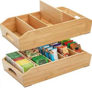 Wooden Compartmentalized <b>Storage</b> Box 4-7 Compartments Rectangle Portable Food Kitchenware <b>Tray</b> - Product Image 5
