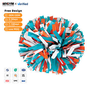 Pompons de cheerleading de haute qualité, durables, légers, avec coutures robustes, couleurs résistantes à la décoloration, en métal et plastique - Product Image 1