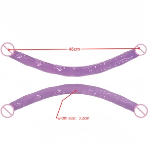 Dildo <span class=keywords><strong>double</strong></span> tête en gelée de haute qualité, masseur de point G, jouet sexuel pour femmes, jouet pour adultes, vente en gros d'usine - Product Image 4