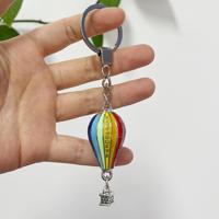Porte-clés vintage en métal 3D en forme de montgolfière, souvenir touristique de Turquie, Kapadokya
