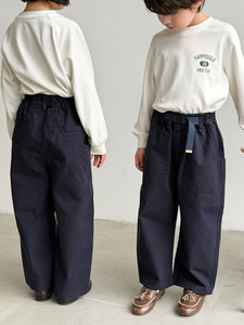 Pantalons cargo décontractés Happydogs de style technique |   Pantalon unisexe 100% coton à taille boutonnée, coupe ample rétro, fabriqué en Chine - Product Image 3