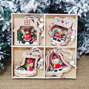 Nuevo Adorno Navideño de Madera con Diseño de Dibujos Animados; Suministros Decorativos para el Hogar; Elegante Caja de Regalo con Bolsa de Accesorios - Product Image 3