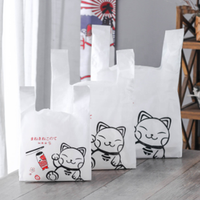 Sac à emporter Transparent, en plastique, personnalisable, sac de Shopping en plastique, T-shirt sac à lunch de restaurant