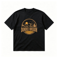 T-shirt en coton en gros à manches courtes, coupe ample, avec logo personnalisé et impression DTF, modèle DUNDEE OREGON pour marque