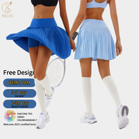 Vêtements de sport personnalisés, jupe de yoga plissée à taille haute, séchage rapide, extensible, douce, avec short intégré, jupe de badminton, de volley-ball, de tennis pour femmes