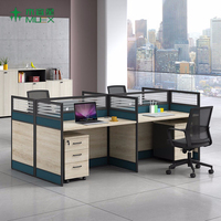 Combinaison multi-personnes mobilier de bureau poste de travail orange personnel bureau cloison écran poste de travail administratif