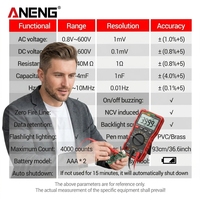 Multimètre numérique de type stylo Fengli A3006, 4000 comptes, testeur de tension AC/DC, résistance, capacité, test de diode, outils d'électricien