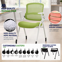 Chaise de formation en acier et aluminium, facile à assembler, empilable, pour conférences, bureaux, salles de classe et projets.