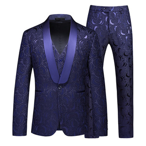 Nuevo Conjunto <span class=keywords><strong>de</strong></span> 3 Piezas (Chaqueta + Pantalones + Chaleco) <span class=keywords><strong>de</strong></span> Moda para Banquete, Jacquard, Corte Entallado, <span class=keywords><strong>Traje</strong></span> Formal <span class=keywords><strong>de</strong></span> <span class=keywords><strong>Caballero</strong></span> para Boda - Product Image 3