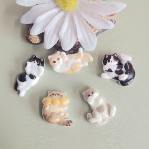 100pcs đáng yêu phim hoạt hình mèo vật nuôi động vật flatbcak nhựa cabochons các loại mèo Slime hạt cho scrapbooking kẹp tóc điện thoại trường hợp DIY - Product Image 4