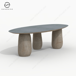 Table à manger en granit imperméable pour l'extérieur, résistante à la rouille, 6 à 8 places, pour patio et jardin, modèle OEM/ODM - Product Image 3