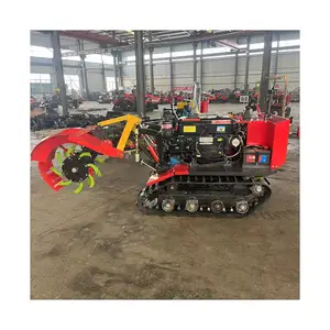25 35HP Agricultural Machinery Mini Farm Tracked Ride Type Rotary Cultivator Dry Field Crawler Tractor Rotary Tiller