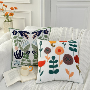 Embroidered Throw Pillow Cover - 18x18 Decorative Pillow Cover with Zipper Aesthetic Cute Design Boho Cozy Throw Pillowcase - Product Image 3