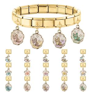 DIY Vente en gros avec diamant Breloques italiennes avec pendentif Or Fleurs Fruits et Animaux Série Bracelets à breloques italiens - Product Image 4