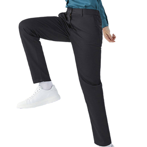 Pantalon décontracté pour homme à taille mi-haute, à séchage rapide, anti-éclaboussures, doux, sans couture, adhésif, droit et plat - Product Image 2